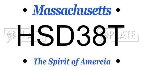 HSD38T Massachusetts License Plate