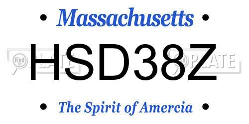 HSD38Z Massachusetts License Plate