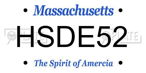 HSDE52 Massachusetts License Plate