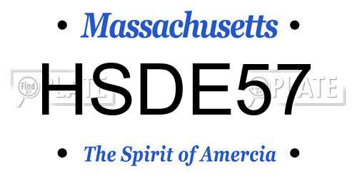 HSDE57 Massachusetts License Plate