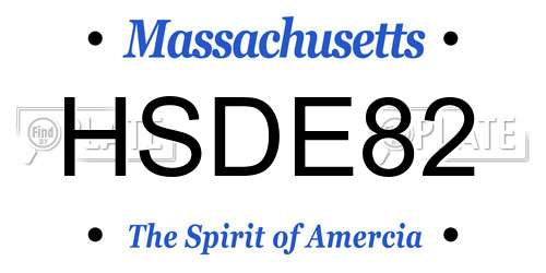 HSDE82 Massachusetts License Plate