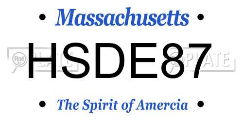 HSDE87 Massachusetts License Plate