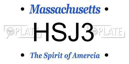HSJ3 Massachusetts License Plate