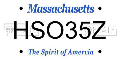 HSO35Z Massachusetts License Plate