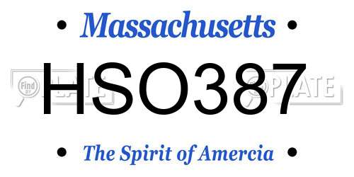 HSO387 Massachusetts License Plate