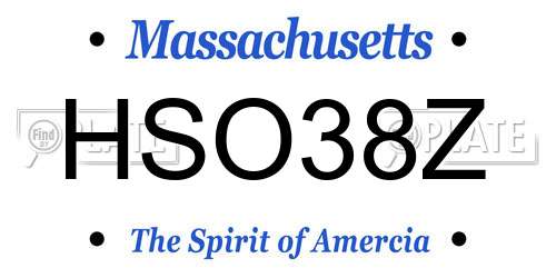HSO38Z Massachusetts License Plate