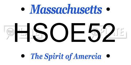 HSOE52 Massachusetts License Plate