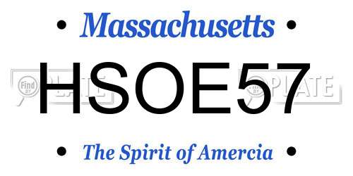 HSOE57 Massachusetts License Plate