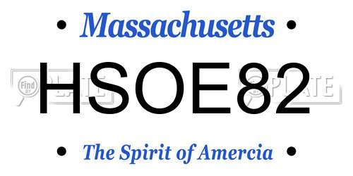 HSOE82 Massachusetts License Plate