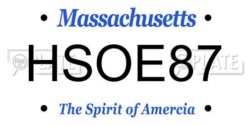 HSOE87 Massachusetts License Plate