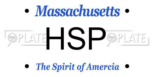 HSP Massachusetts License Plate