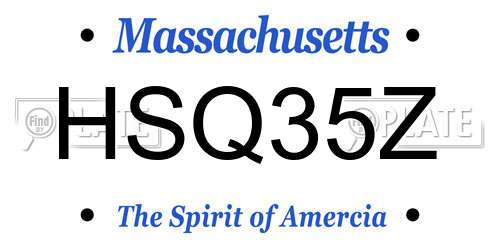 HSQ35Z Massachusetts License Plate