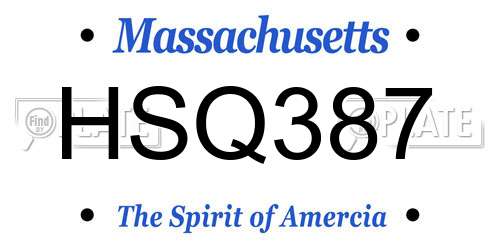 HSQ387 Massachusetts License Plate