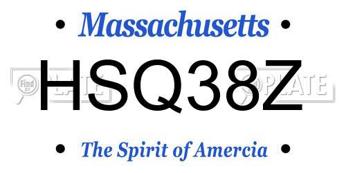 HSQ38Z Massachusetts License Plate