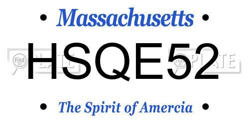 HSQE52 Massachusetts License Plate
