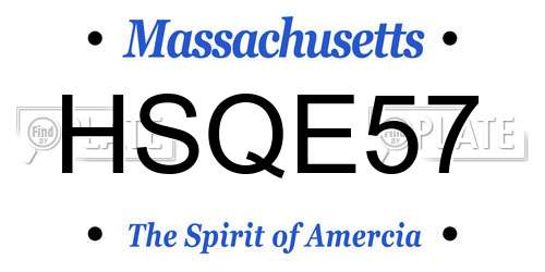 HSQE57 Massachusetts License Plate