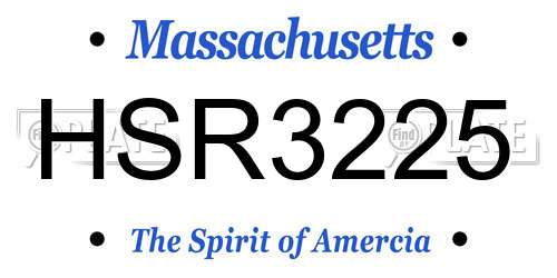 HSR3225 Massachusetts License Plate