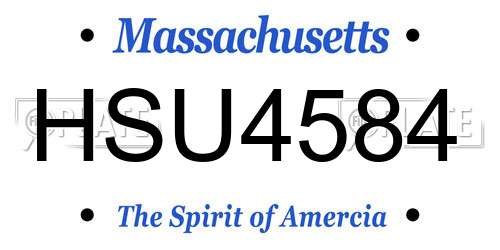 HSU4584 Massachusetts License Plate