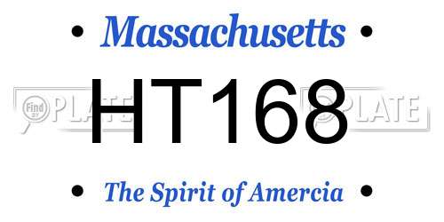 HT168 Massachusetts License Plate
