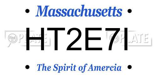 HT2E7I Massachusetts License Plate
