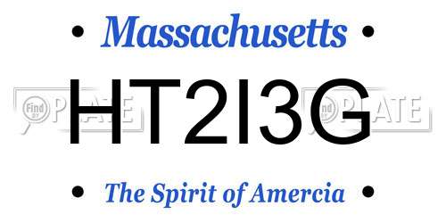 HT2I3G Massachusetts License Plate