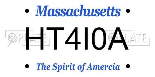 HT4I0A Massachusetts License Plate