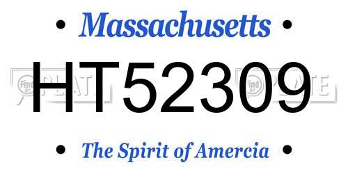HT52309 Massachusetts License Plate