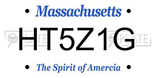 HT5Z1G Massachusetts License Plate