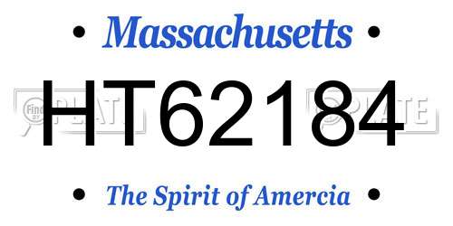 HT62184 Massachusetts License Plate