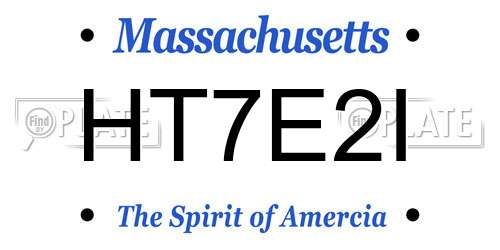 HT7E2I Massachusetts License Plate