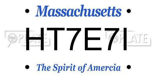 HT7E7I Massachusetts License Plate