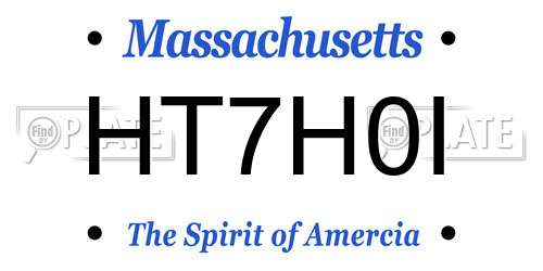 HT7H0I Massachusetts License Plate