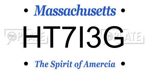 HT7I3G Massachusetts License Plate