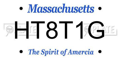 HT8T1G Massachusetts License Plate