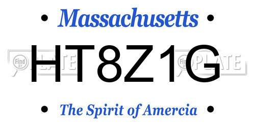 HT8Z1G Massachusetts License Plate