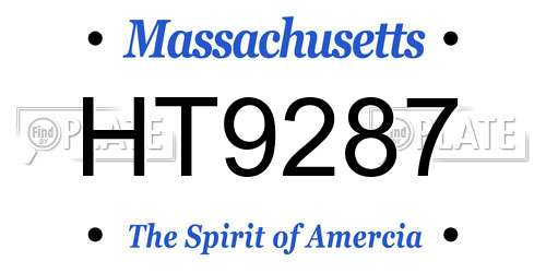HT9287 Massachusetts License Plate