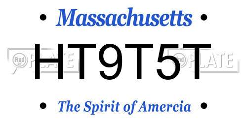 HT9T5T Massachusetts License Plate