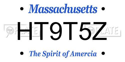 HT9T5Z Massachusetts License Plate