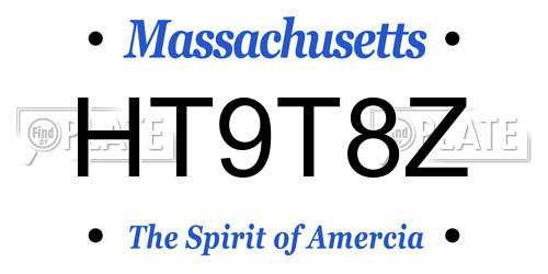 HT9T8Z Massachusetts License Plate