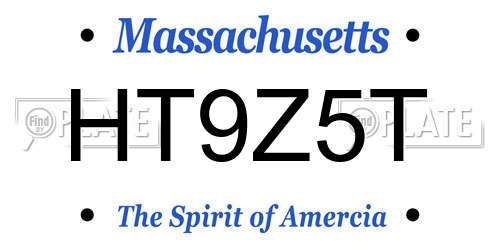 HT9Z5T Massachusetts License Plate