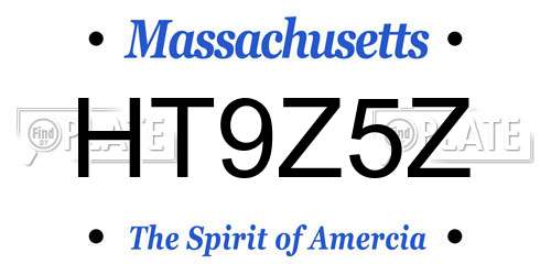 HT9Z5Z Massachusetts License Plate