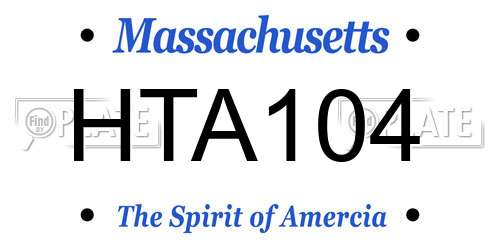 HTA104 Massachusetts License Plate