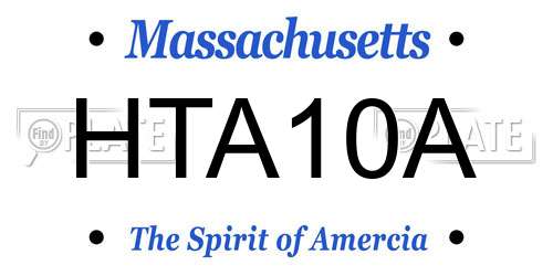 HTA10A Massachusetts License Plate