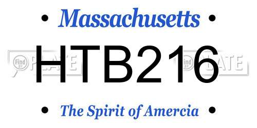 HTB216 Massachusetts License Plate