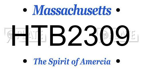 HTB2309 Massachusetts License Plate