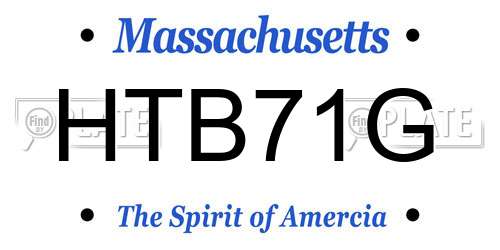 HTB71G Massachusetts License Plate