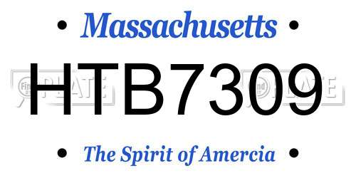 HTB7309 Massachusetts License Plate