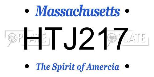 HTJ217 Massachusetts License Plate