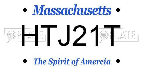 HTJ21T Massachusetts License Plate