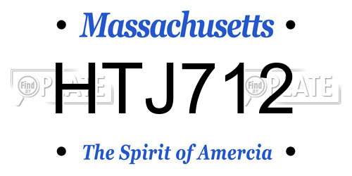 HTJ712 Massachusetts License Plate